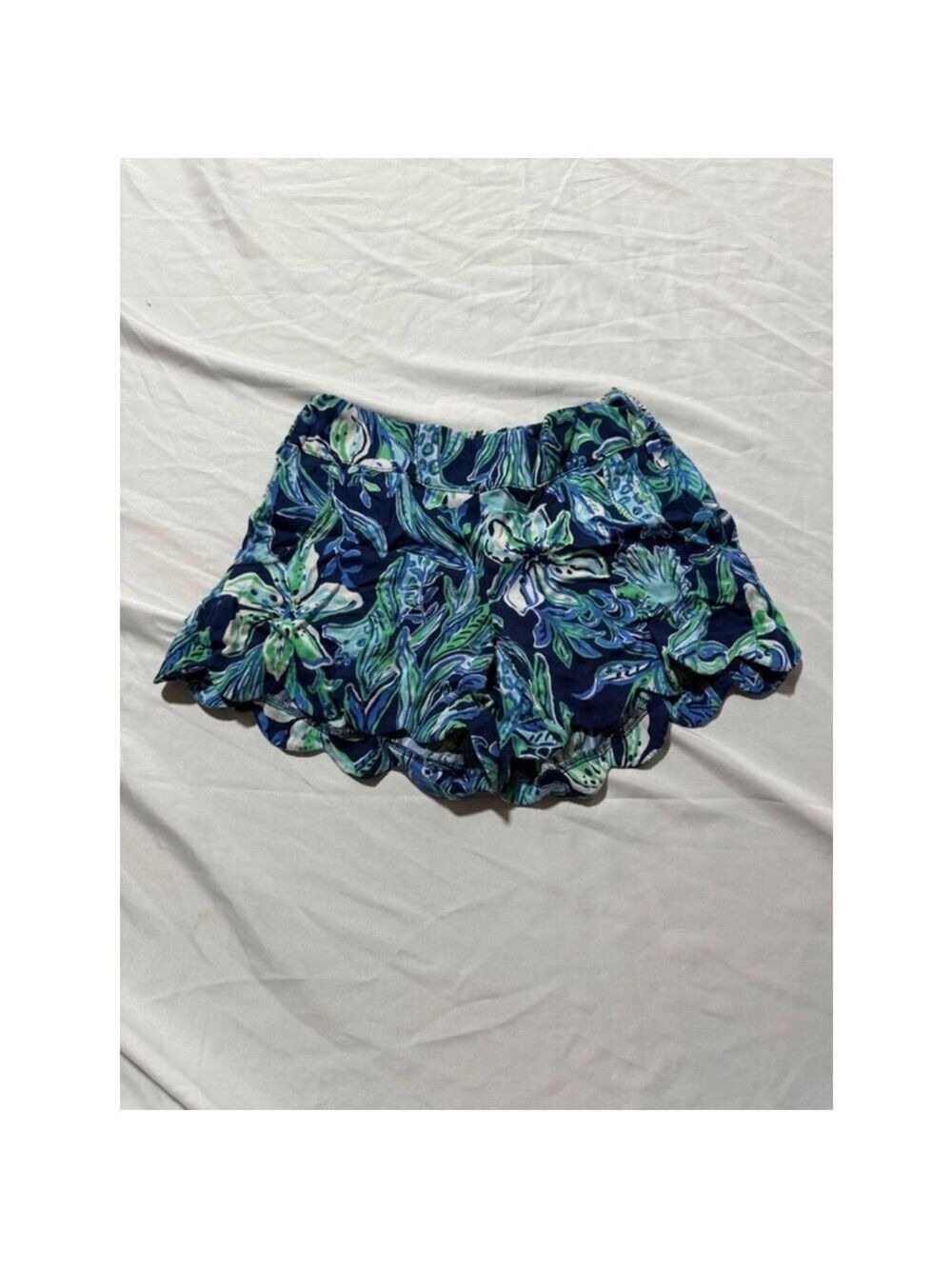 Girls Lilly Pulitzer Shorts XXS Blue Green Floral